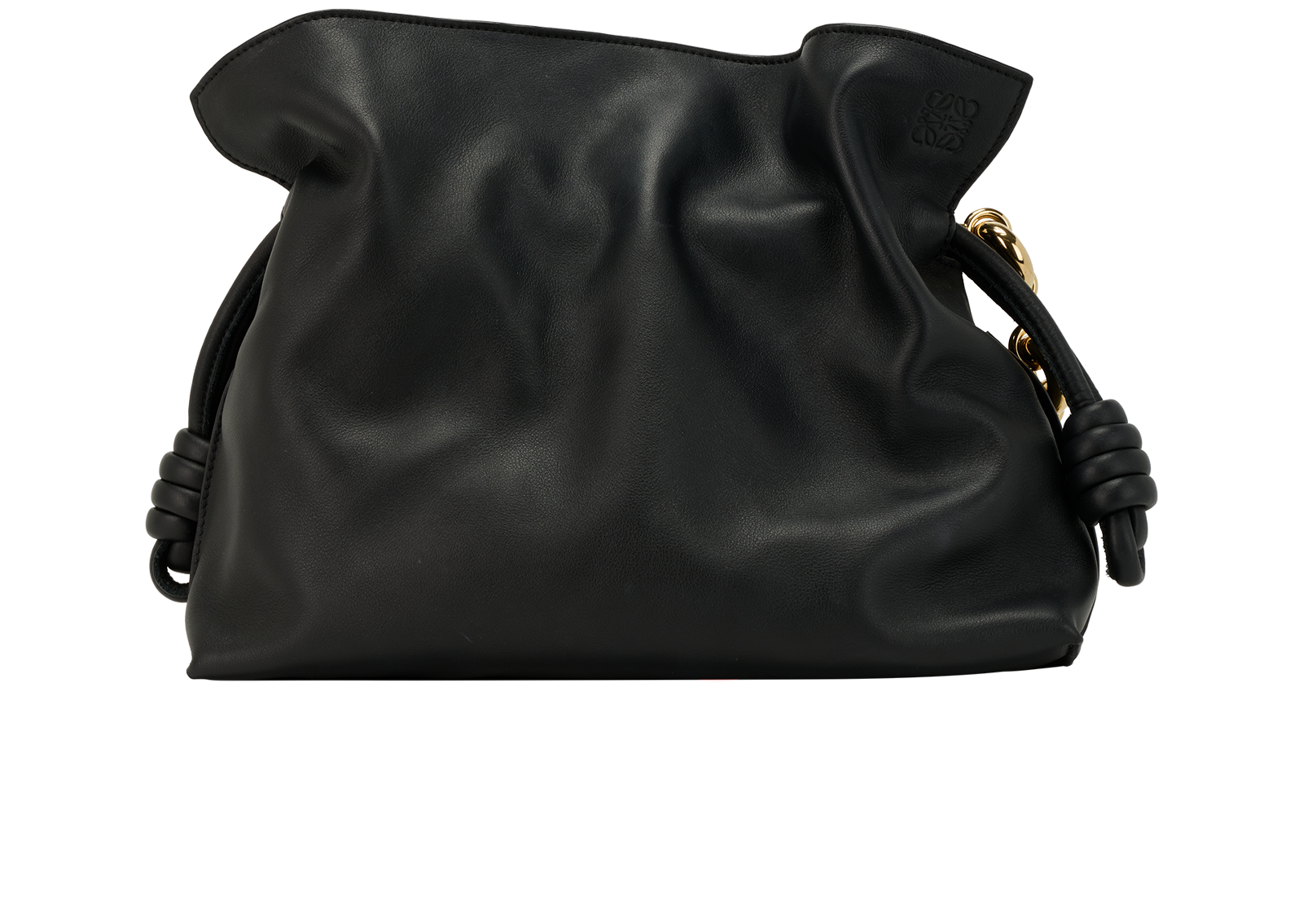 Medium Flamenco Clutch, &pound;1,600, Handbags, Black, Leather, Back view